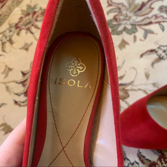 Red Suede Isola Pumps - Picture 7 of 10